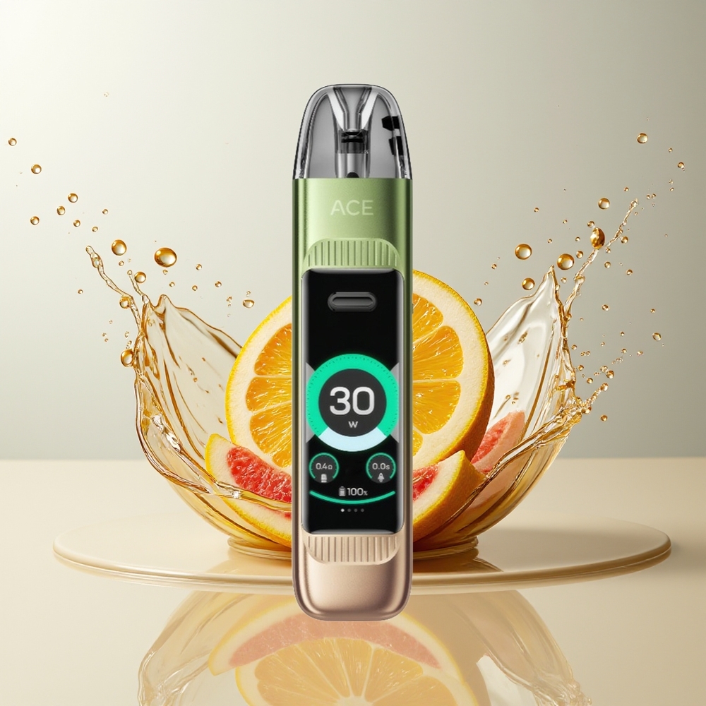VOZOL ACE MAX Dansk engros Skærm 1,47 tommer USB-C 1000mAh Engangsdamp Medow Guld