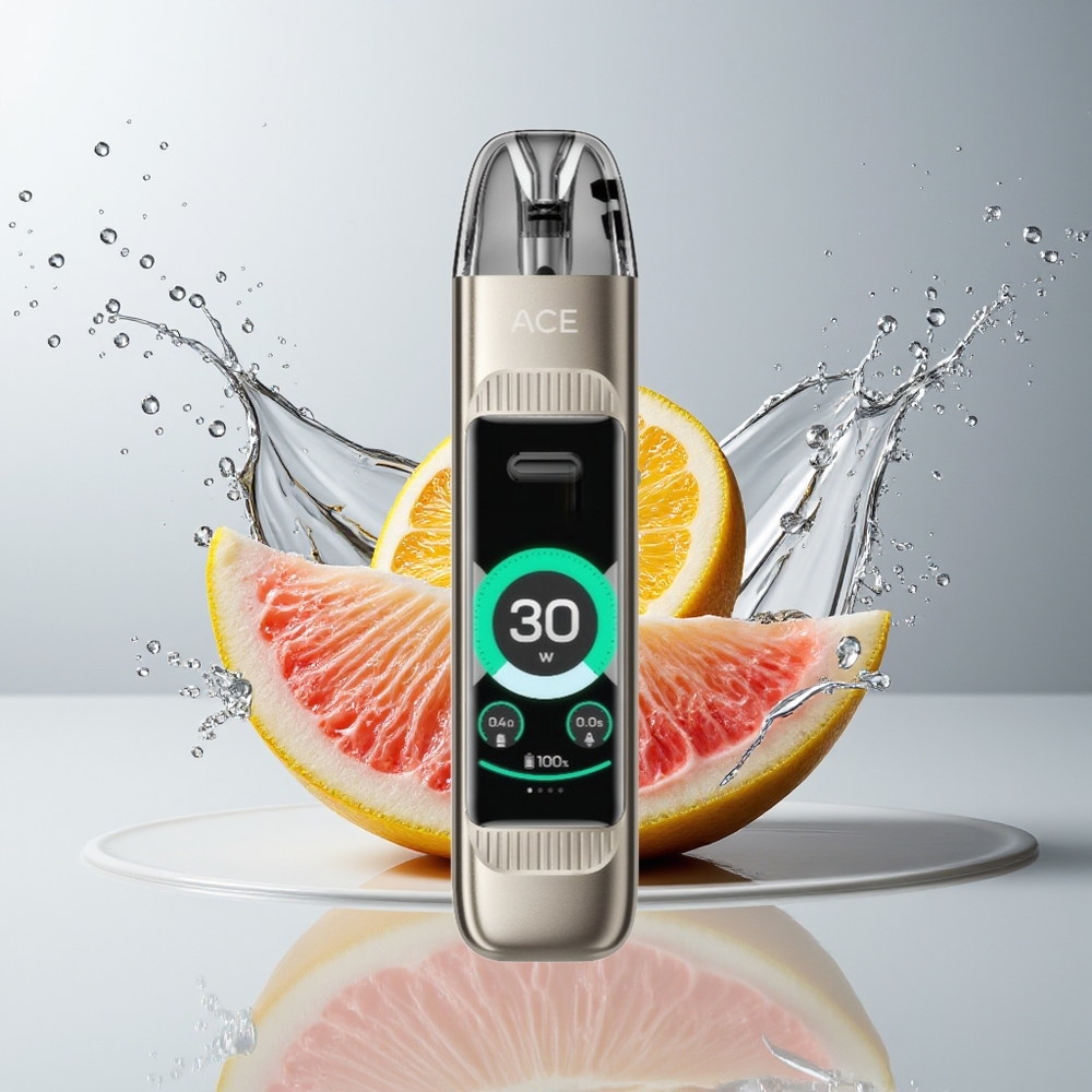 VOZOL ACE MAX Engangs Vape Dansk Engros med 1,47 tommer HD-skærm, 1000mAh batteri og Perlesølv farve