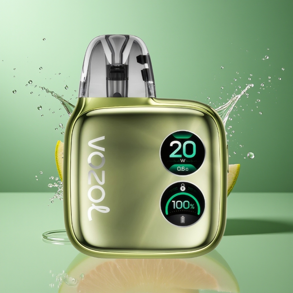 VOZOL ACE Pro Dansk Engros Disposable Vape Jungle Grøn med 2A Hurtigopladning og 1.47'' Dobbelt Rund Skærm