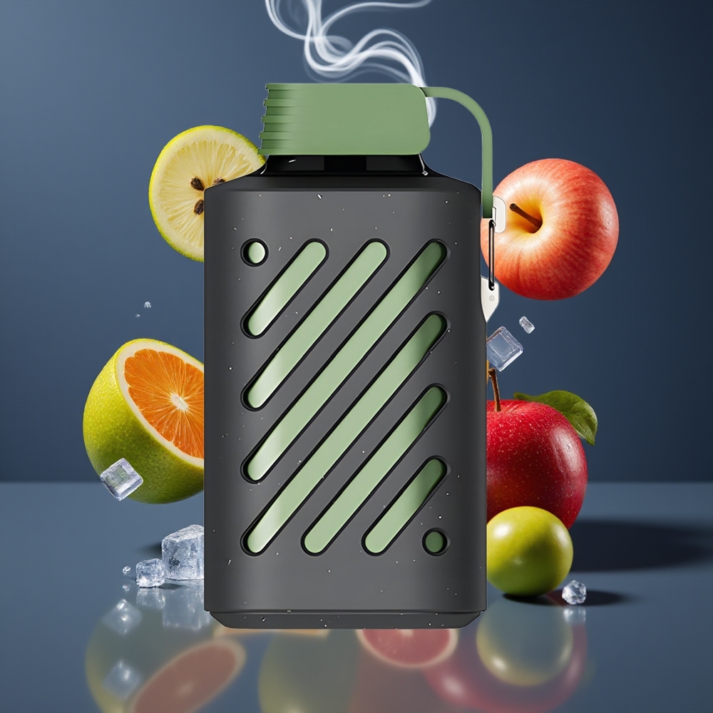 VOZOL GEAR 10000 Dansk Engros Disposable Vape med 30 smagsvarianter, VAMT Mesh Coil og 20 ml E-liquid Kapacitet – Sur Æble Is