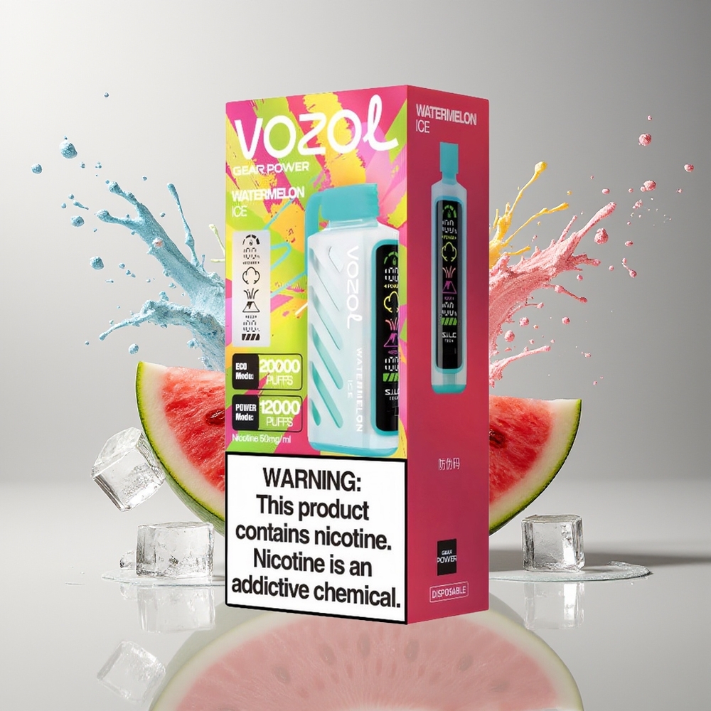 VOZOL Gear Power 20000 Puffs Dansk Engros - Vandmelon Is med S.i.L.C. Tech & Dual Mesh Coil