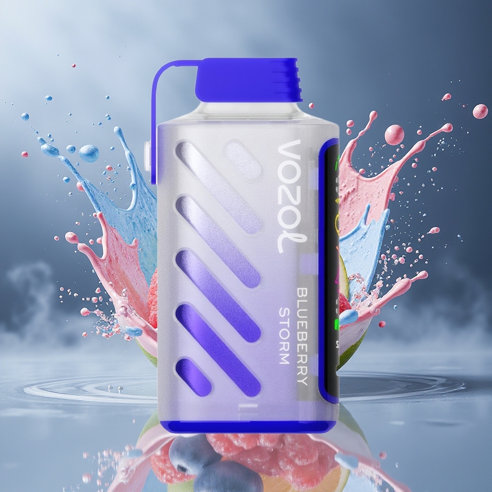 VOZOL Gear Power 20000 Puffs Dansk Engros med S.i.L.C. Tech, 20mL, Blåbær Storm