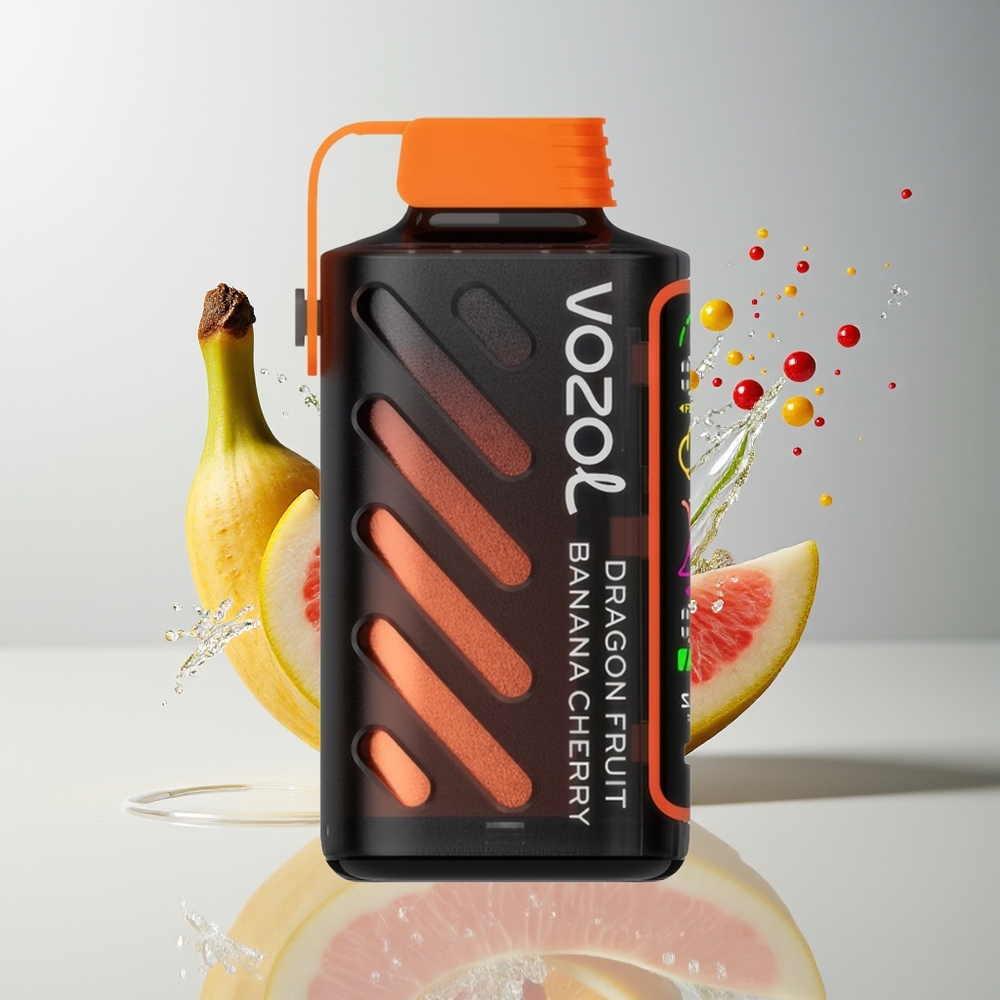 VOZOL Gear Power 20000 Puffs Dansk Engros med S.i.L.C. Tech, Dobbelt Mesh Coil og Dragefrugt Banan Kirsebær Smag