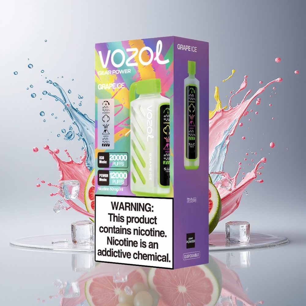 VOZOL Gear Power 20000 Puffs Dansk Engros med S.i.L.C. Tech, Dual Mesh Coil og Vinternet Smag
