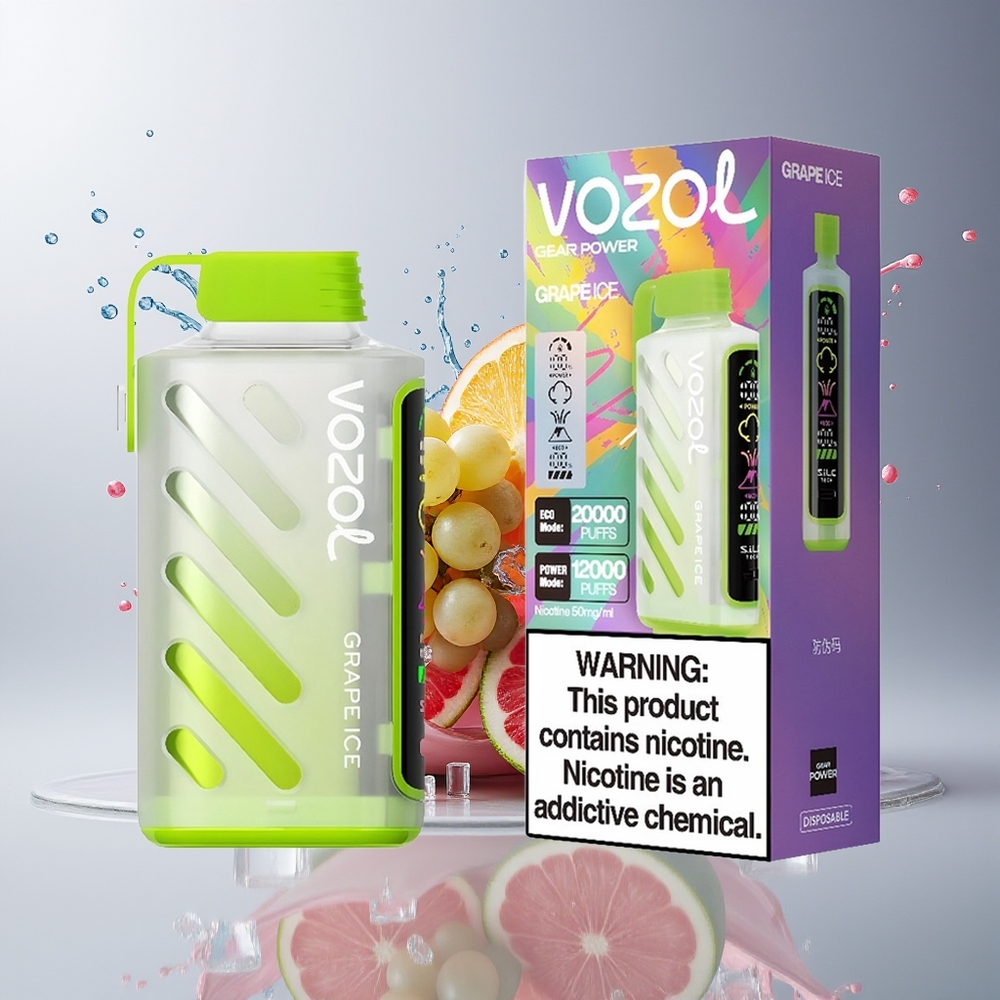 VOZOL Gear Power 20000 Puffs Dansk Engros med S.i.L.C. Tech, Dual Mesh Coil og Vinternet Smag