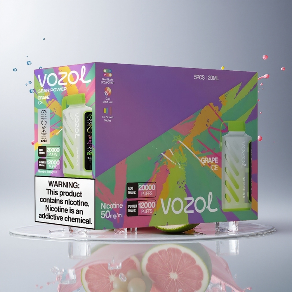 VOZOL Gear Power 20000 Puffs Dansk Engros med S.i.L.C. Tech, Dual Mesh Coil og Vinternet Smag