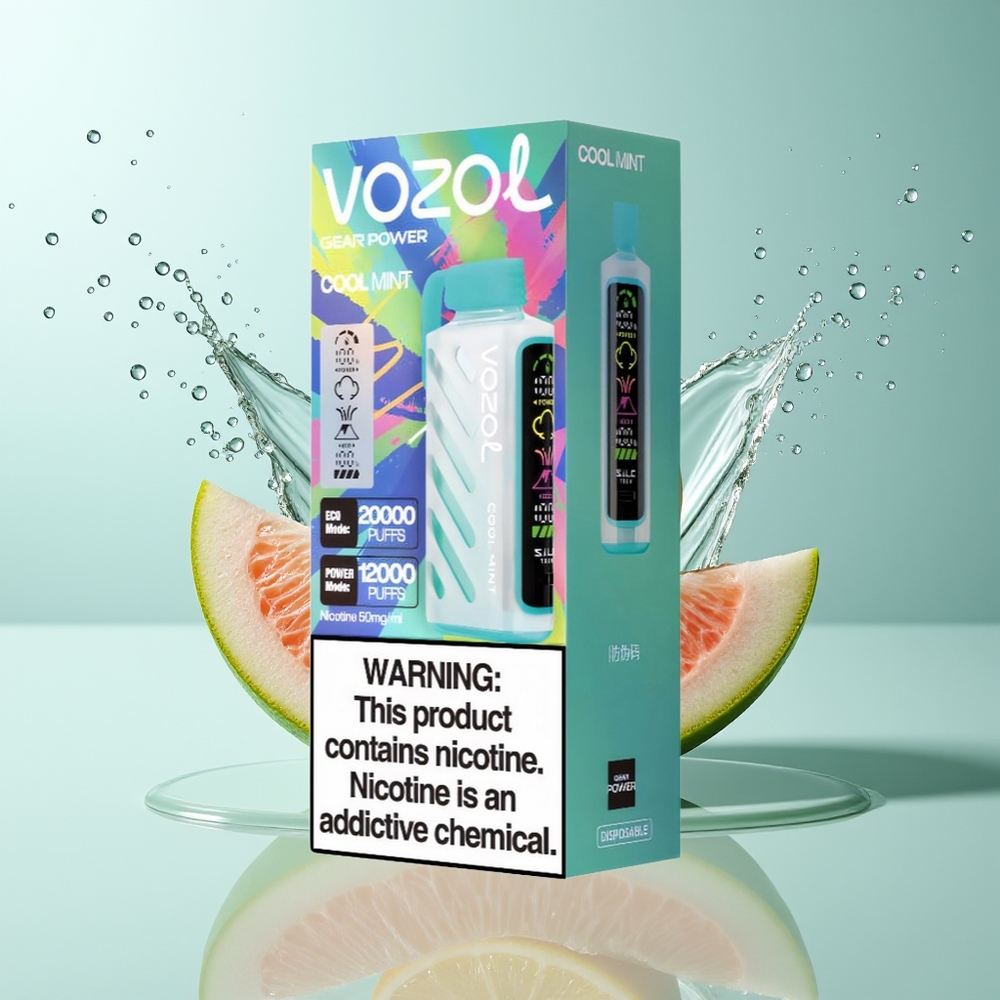 VOZOL Gear Power 20000 Puffs Dansk engros med S.i.L.C. Tech, Dual Mesh Coil og Kølig Mynte