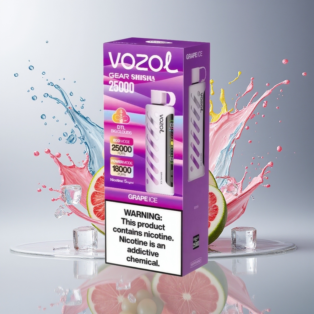 VOZOL Gear Shisha 25000 Puffs Dansk Engros med 30 Lækre Smage, S.i.L.C Tech, Dual Mesh