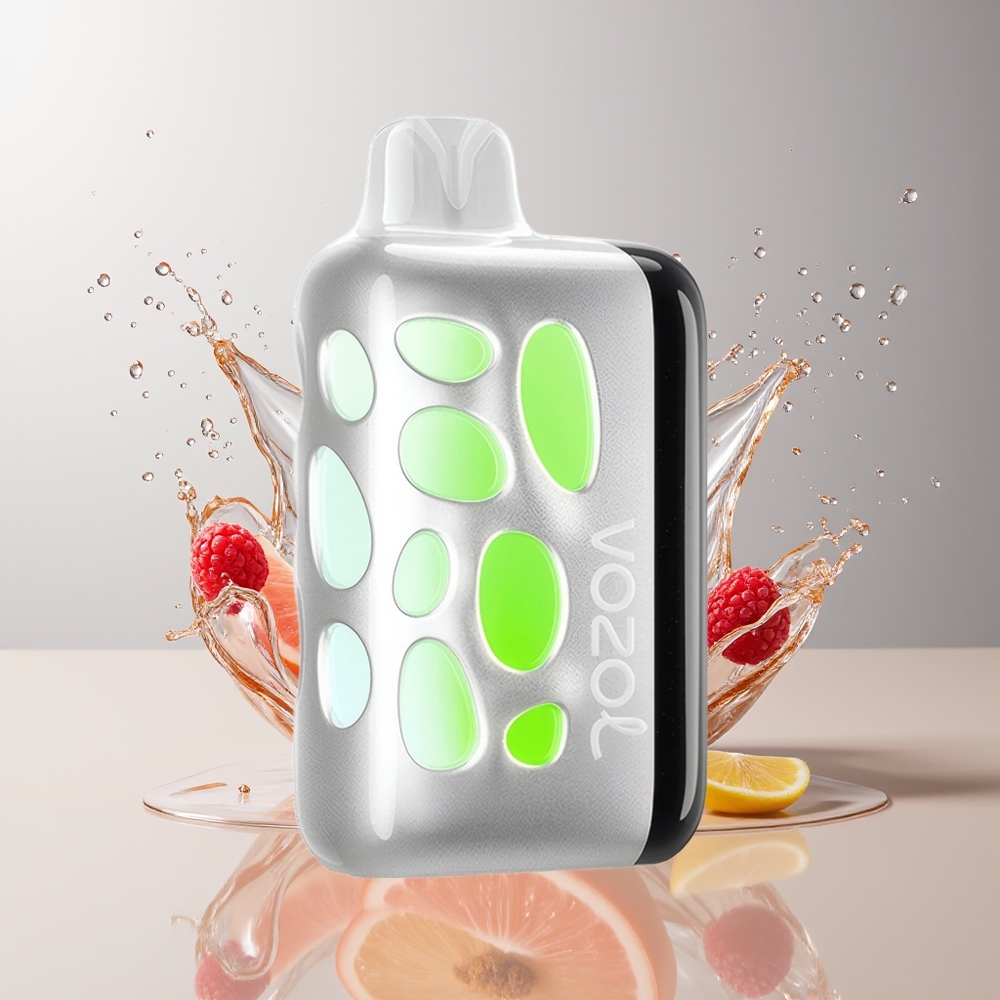 VOZOL RAVE 40000 Disposable Vape Dansk Engros – 270° Glødende Design, Beat-Synket Party Mode, Fersken Hindbær Lemonade