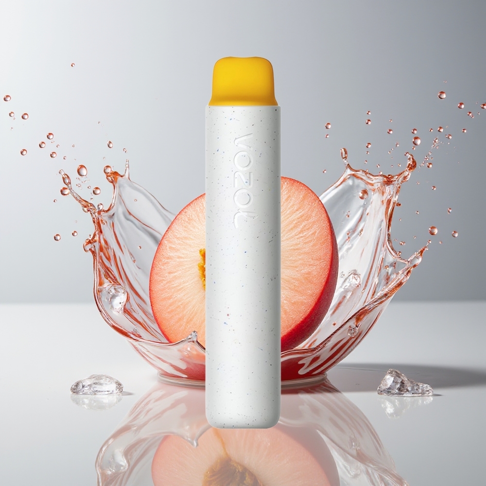 VOZOL STAR 2000 Dansk Engros Disposable Vape med Blød Mundstykke og 800mAh Batteri - Fersken Is