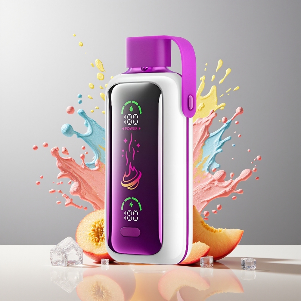 VOZOL Star 20000 Puffs Dansk Engros med 2,2" HD-spejlskærm, Dual Mesh og Fersken Is