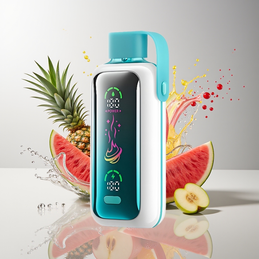 VOZOL Star 20000 Puffs Dansk engros med 2,2" HD-spejlskærm, Dual Mesh, 650mAh, Hindbær Æble Vandmelon Ananas