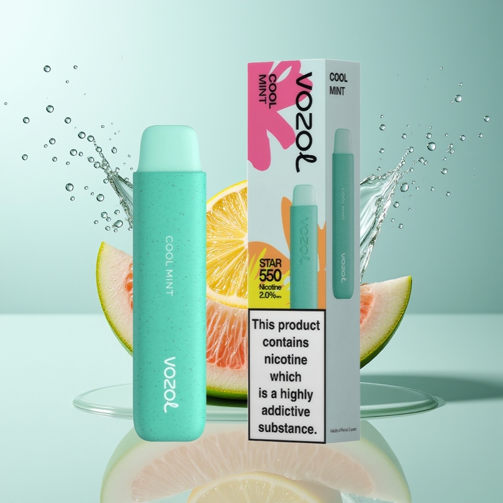 VOZOL STAR 550 Dansk Engros Disposable Vape – 30% Nedbrydelige Materialer, 450mAh, Cool Mint (Kølig Mynte)
