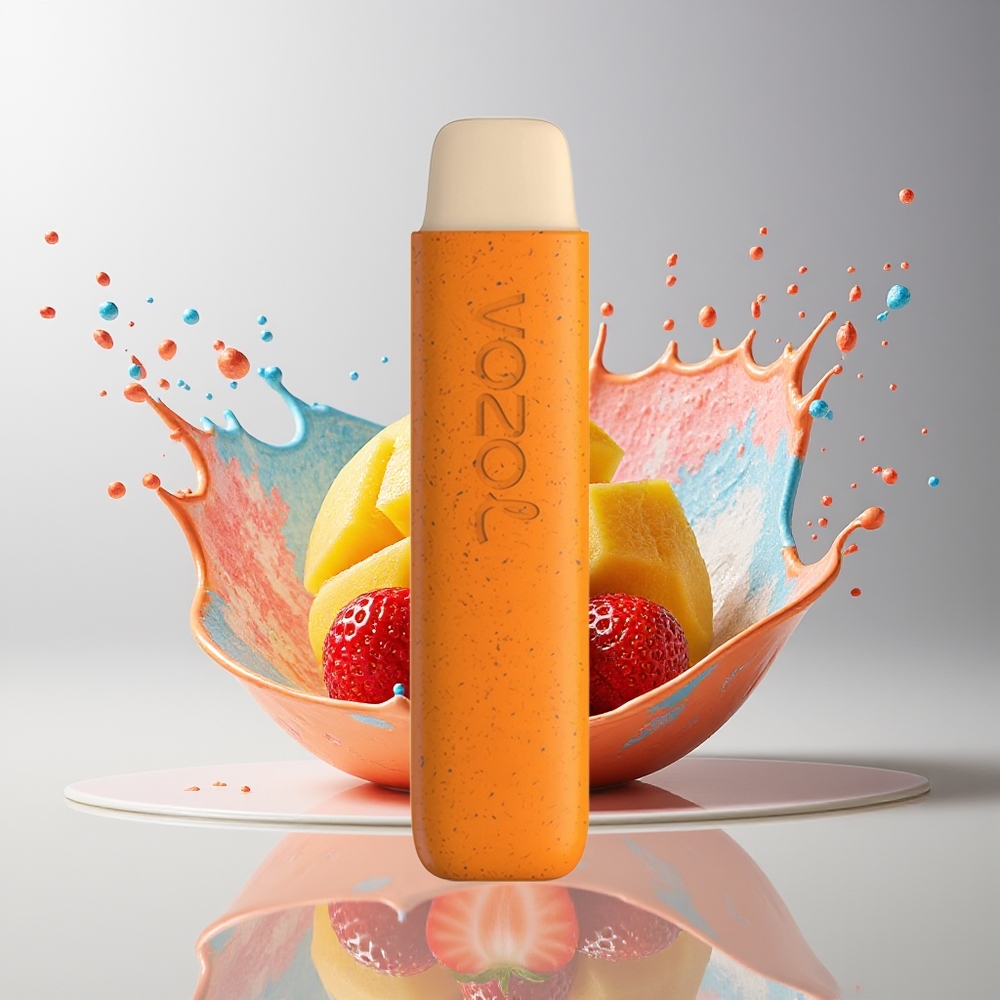VOZOL STAR 550 Engangs Vape Dansk Engros – Nedbrydelige Materialer, Demontabel Batteri, Jordbær-Mango
