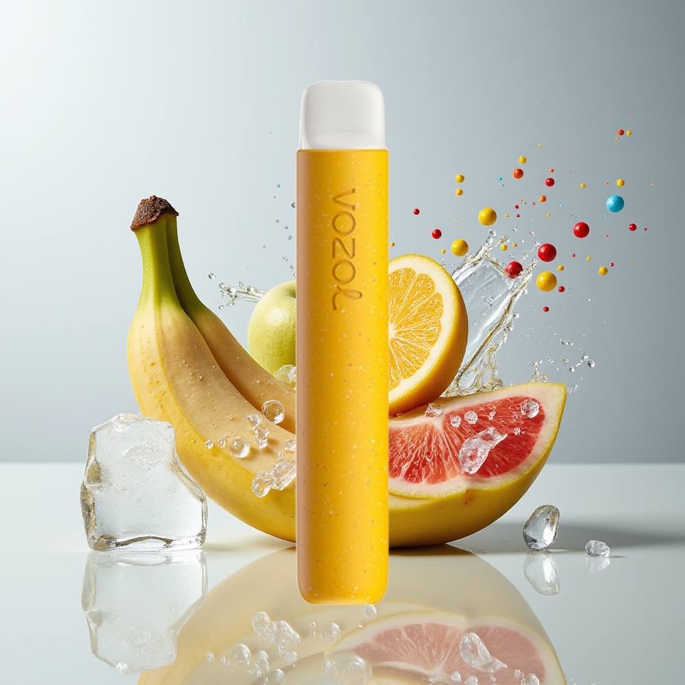 VOZOL STAR 600 Dansk Engros Disposable Vape Banana Is (Banana Ice) med 500mAh & 20mg/ml Nikotin