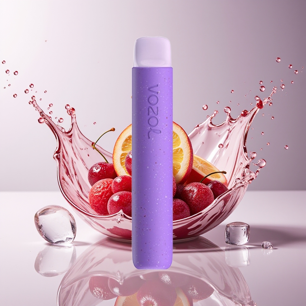 VOZOL STAR 600 Dansk Engros Disposable Vape - Kirsebær Tranebær Is med VAMT Mesh Coil & 65% PCR Materialer