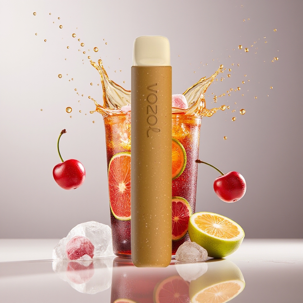 VOZOL STAR 600 Dansk Engros Disposable Vape med Cherry Cola Ice, VAMT Mesh Coil og 500mAh