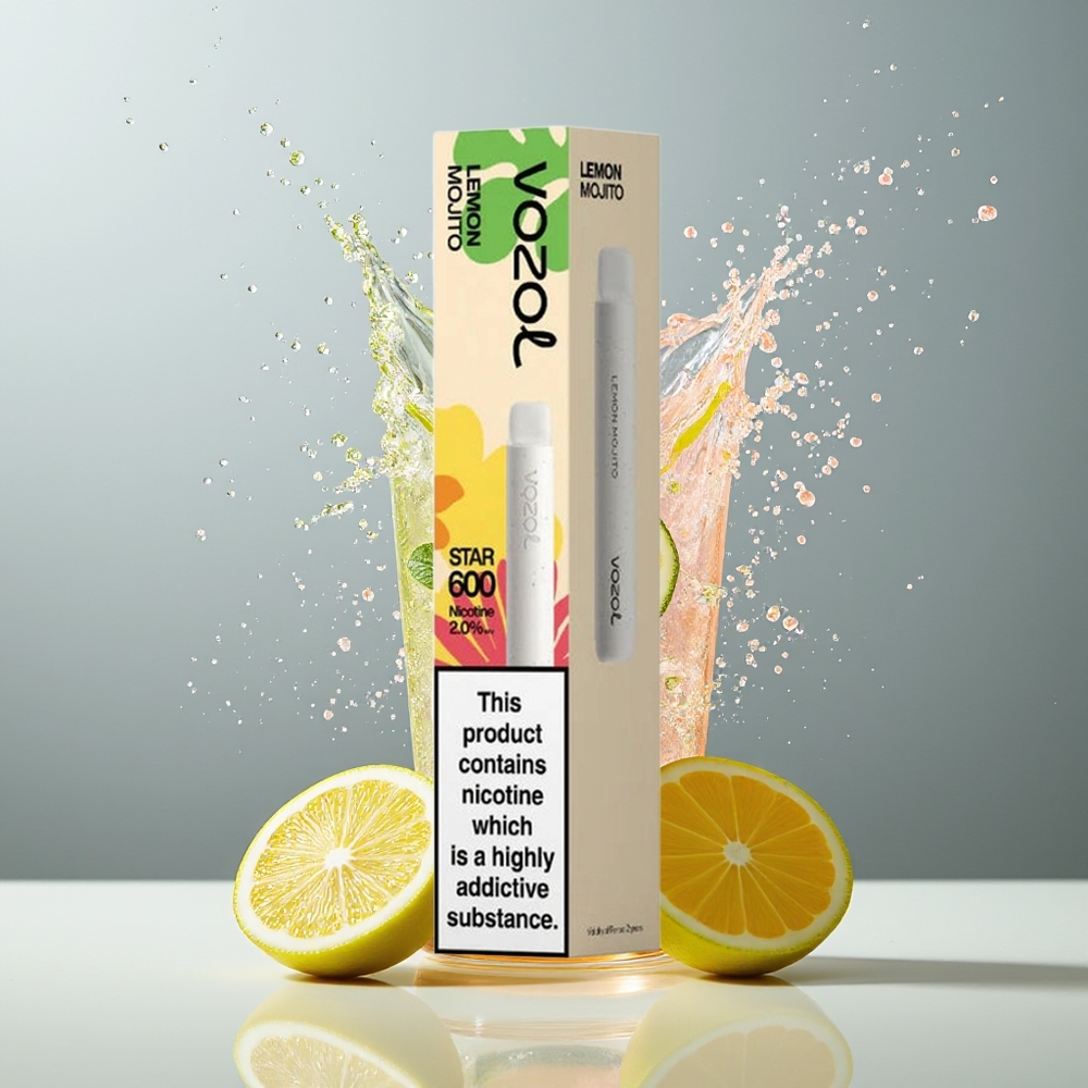 VOZOL STAR 600 Dansk Engros Disposable Vape med VAMT Mesh Coil og Citron Mojito