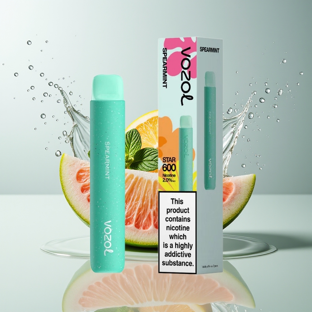 VOZOL STAR 600 Dansk Engros Disposable Vape med VAMT Mesh Coil og Spiremynte – 2ML, 500mAh, 20mg/ml Nikotin