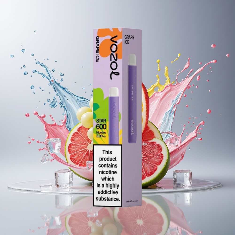 VOZOL STAR 600 Disposable Vape Dansk Engros med VAMT Mesh Coil og 65% PCR Materialer – Vinis Is