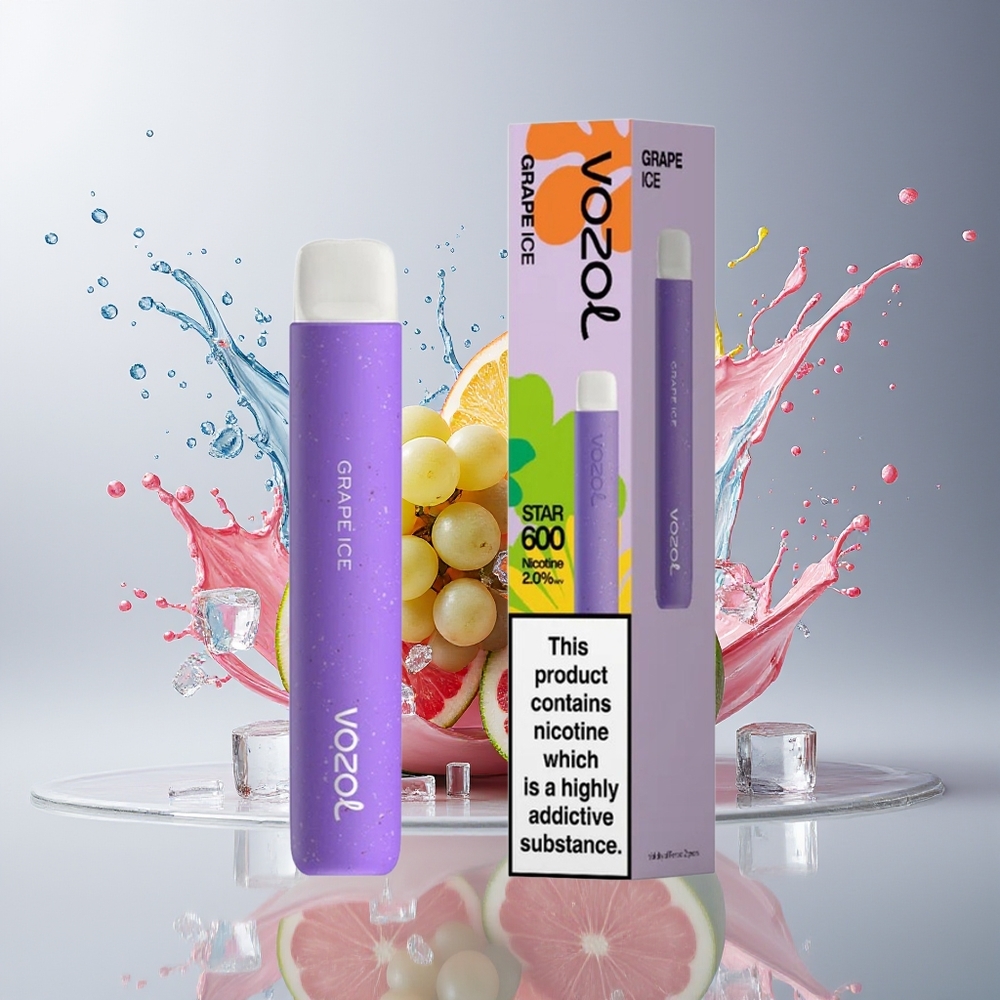 VOZOL STAR 600 Disposable Vape Dansk Engros med VAMT Mesh Coil og 65% PCR Materialer – Vinis Is