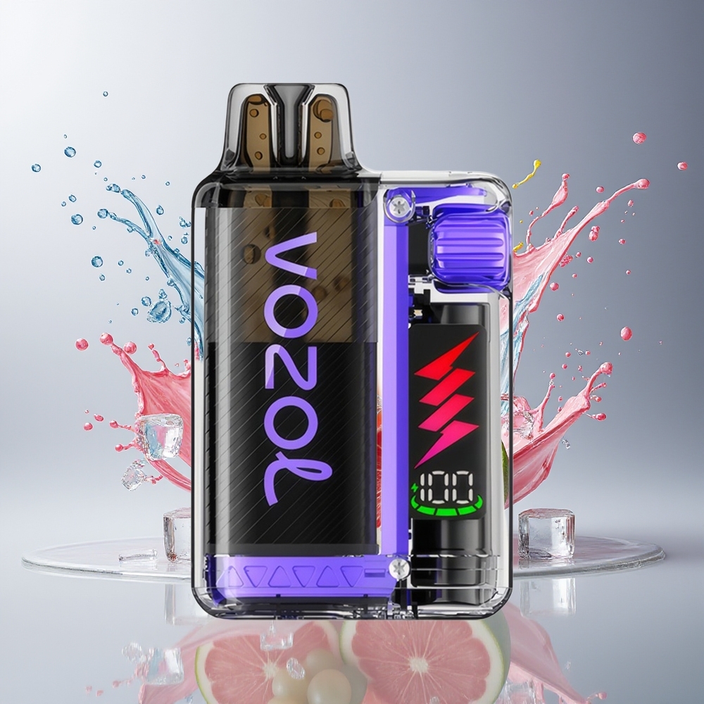 VOZOL VISTA PLUG 6000/10000 Dansk Engros - 26 Lækre Smagsvarianter, 360° Smagsfrihed, Synlig E-Væske Beholder Drue-is