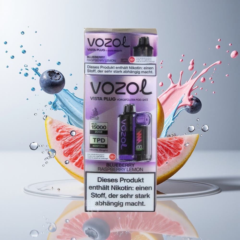 VOZOL VISTA PLUG 6000/10000 Dansk Engros Disposable Vape med 26 Lækre Smagsvarianter, 360° Smagsfrihed & Synlig E-Væske Container – Blåbær Hindbær Citron